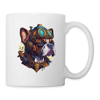 Vintage Steampunk Boxer Dog Machinery Design - Mug - white - Right