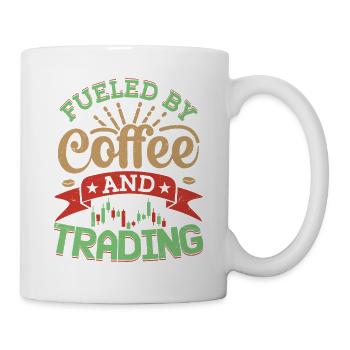 Alimenté par le café et le trading d’actions d’investisseurs - Mug blanc - blanc - Droite