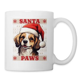 Dog Christmas Santa Paws Merry Dogmas Ugly - Mug - white - Right