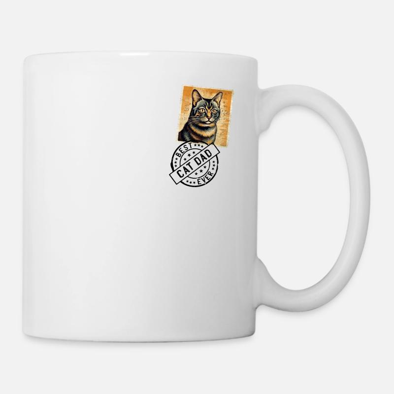 Chats, papa, chat, timbre de chat, papas de chat - Mug blanc - blanc