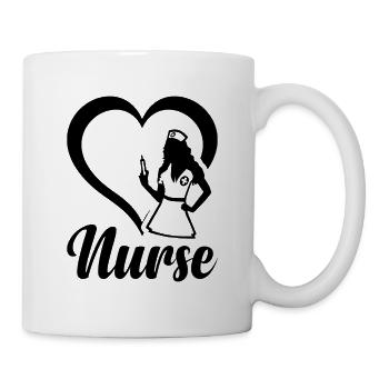 Infirmière avec coeur Infirmière infirmière - Mug blanc - blanc - Droite