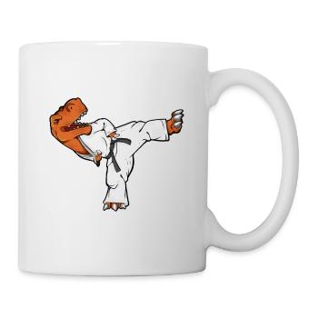 Cartoon TREX macht Tang Soo Do - Tasse - Weiß - Rechts
