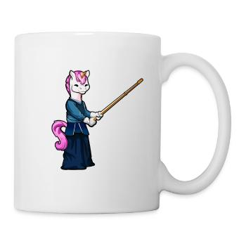 Cartoon Unicorn Doing Kendo - Mug - white - Right