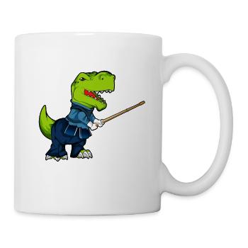 Cartoon TREX macht Kendo - Tasse - Weiß - Rechts