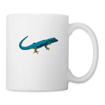 Drawing - Sky Blue Dwarf Day Gecko - Mug - white - Right