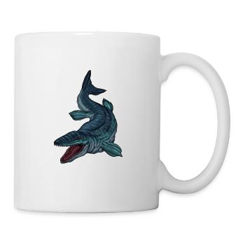 Zeichnung des Mosasaurus - Tasse - Weiß - Rechts