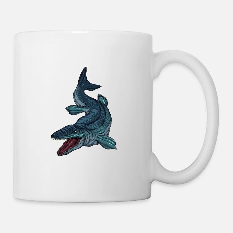 Zeichnung des Mosasaurus - Tasse - Weiß