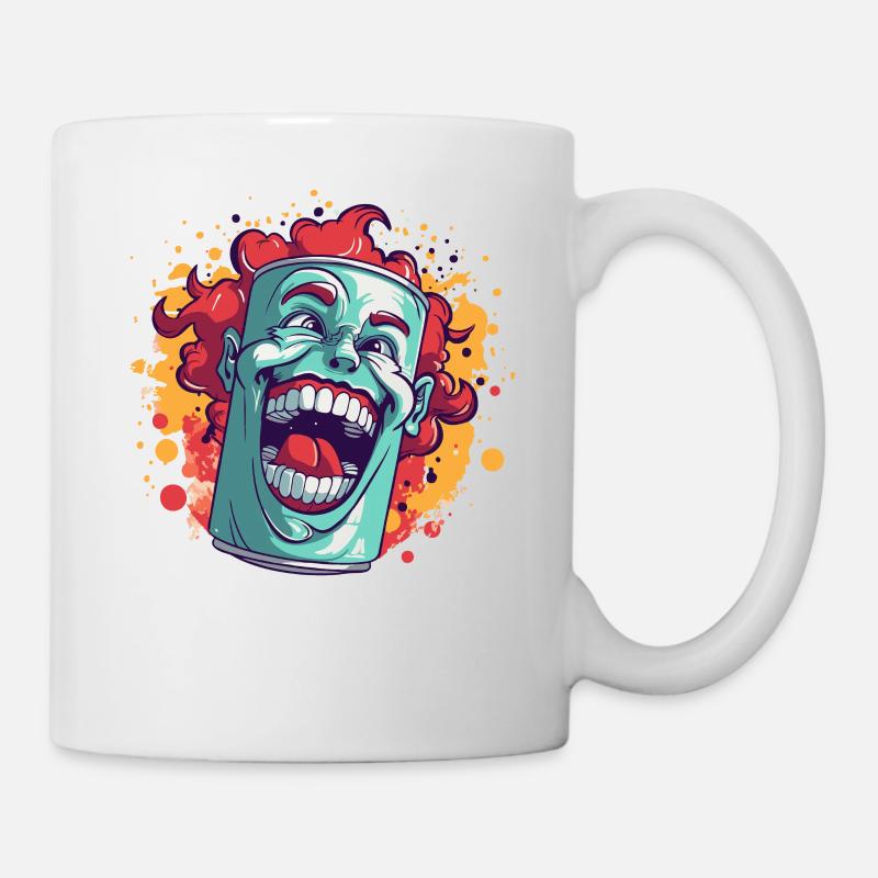 Eine Dose mit einem lustigen Clown - Tasse - Weiß