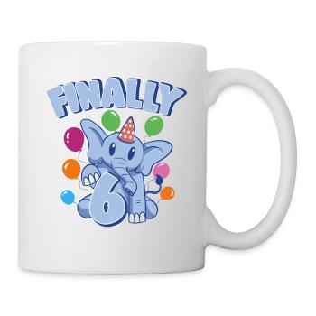 Éléphant mignon Je suis 6 Pachyderme Birthday Girl - Mug blanc - blanc - Droite