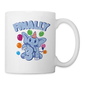 Cute Elephant I'm 3 Pachyderm Birthday Girl - Tasse - Weiß - Rechts