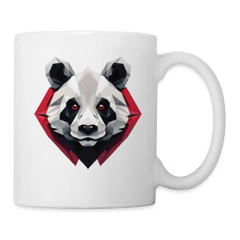 Polygonales Panda Portrait mit Roten Augen - Tasse - Weiß - Rechts