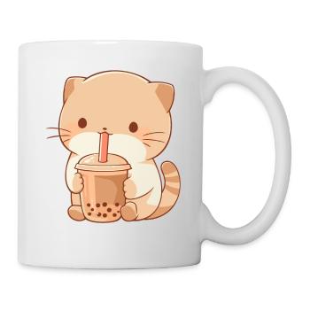 Boissons pour chats kawaii Boba Bubble Tea Chibi - Mug blanc - blanc - Droite