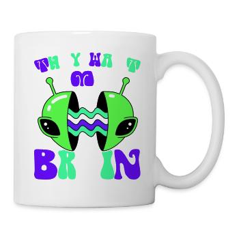Alien, OVNI, UAP, Espace, Objet volant de l’espace - Mug blanc - blanc - Droite