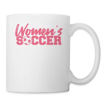 Frauenfußball, Fußball Frauen Soccer Damenfußball - Tasse - Weiß - Rechts