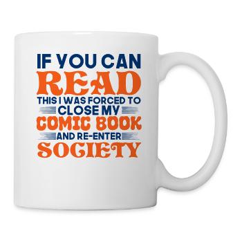 Comic Book Collector Nerdy Geek Superhero Reader - Mug - white - Right