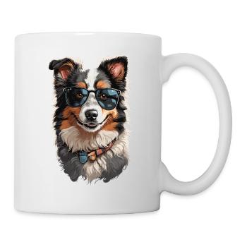 Cool Collie with Sunglasses - Dog Aesthetics - Mug - white - Right