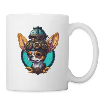 Retro Steampunk Sci-Fi Chihuahua Dogs Design - Mug - white - Right