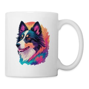 Colorful Border Collie Art Design for Dog Fans - Mug - white - Right