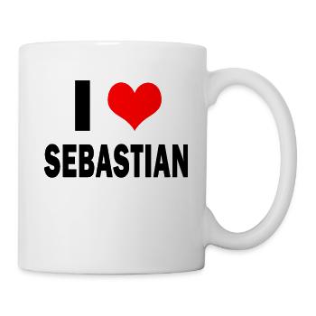 Mignon J’aime Coeur Sebastian Parents Femme Mari - Mug blanc - blanc - Droite