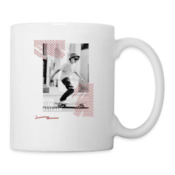 Skateboard Jungen Mädchen Sport Cool Trick - Tasse - Weiß - Rechts