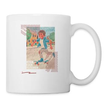 Cooles Skateboard Design Jungen - Tasse - Weiß - Rechts