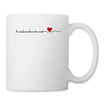 Krankenschwester mit Herz - Krankenschwester - Tasse - Weiß - Rechts