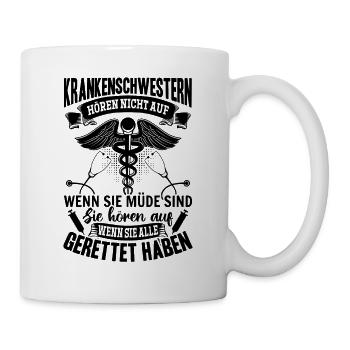 Krankenhaus Arzthelferin Lustiges Krankenschwester - Tasse - Weiß - Rechts