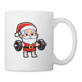 Weihnachtsmann Hantel Gym Weihnachten - Tasse - Weiß - Rechts