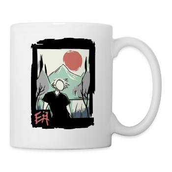 Belle journée dans la nature sous le soleil rouge du Japon - Mug blanc - blanc - Droite