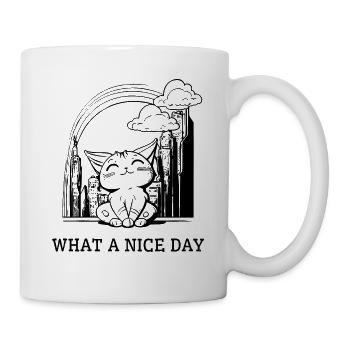 Cat passe une belle journée en ville - Mug blanc - blanc - Droite