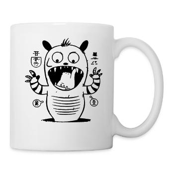 Weird Striped Cat Creature with Anime Magic - Mug - white - Right