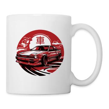 Japanese style car, JDM, red - Mug - white - Right
