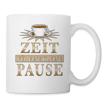 KAFFEE ZEIT FÜR PAUSE - Tasse - Weiß - Rechts