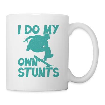 I Do My Own Stunts Skateboarding Skater Skateboard - Tasse - Weiß - Rechts