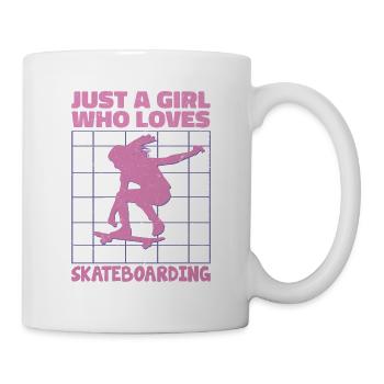 Just A Girl Who Loves Skateboarding Skateboard Ska - Mug - white - Right