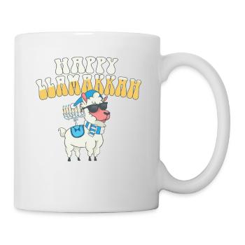 Jewish Hanukkah Happy Llamakkah Chrismukkah Llama - Mug - white - Right