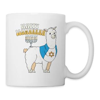 Happy Llamakkah Hanukkah Jewish Chrismukkah Llama - Mug - white - Right