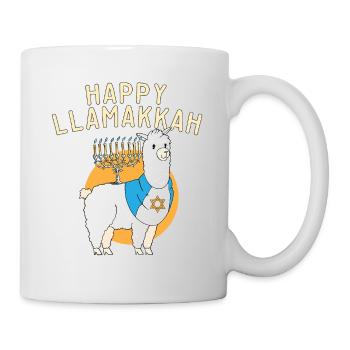 Jewish Hanukkah Happy Llamakkah Chrismukkah Llama - Mug - white - Right