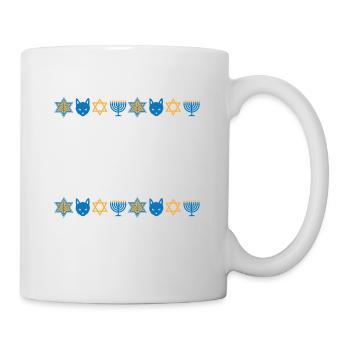 Joyeux Hanukcat Hanoukka Chat de Noël Juif Laid - Mug blanc - blanc - Droite