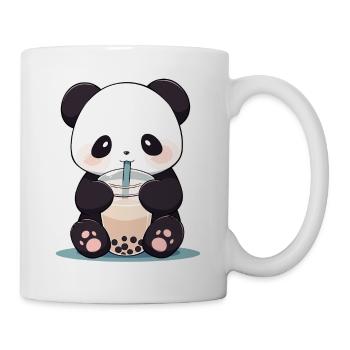Kawaii Panda trinkt Boba Bubble Tea Chibi - Tasse - Weiß - Rechts