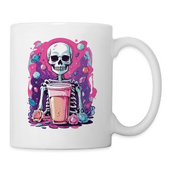 Gothic Bubble Tea Skeleton Halloween Aesthetic - Mug - white - Right