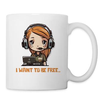 Customer Service Call Center: I want to be free - Mug - white - Right