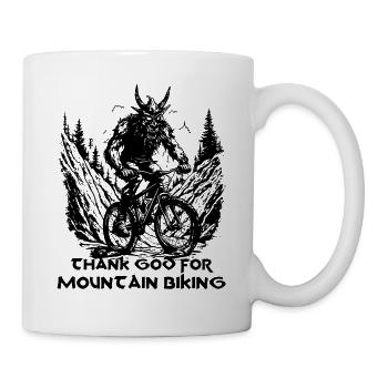 Dieu merci, Devil ride Mountaibike - Mug blanc - blanc - Droite