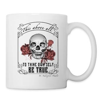 Citation d’Hamlet « sois vrai » dark academia -var.2 - Mug blanc - blanc - Droite