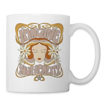 Imaginez un design vintage rétro psychédélique - Mug blanc - blanc - Droite
