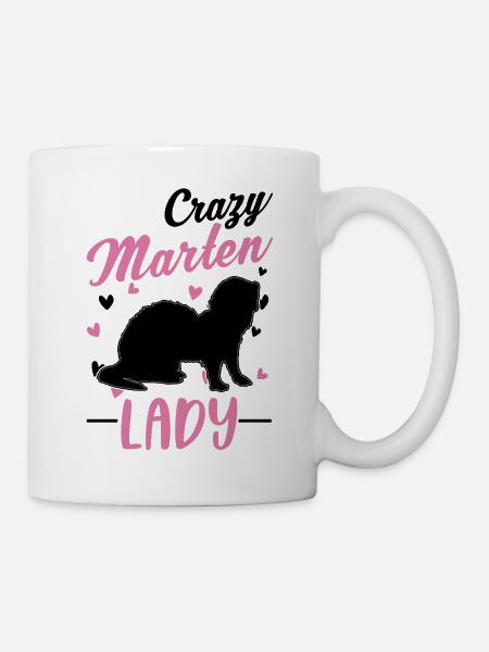 Verrückte Marder Frau - Tasse - Weiß