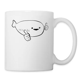 Drôle Sacabambaspis poisson Meme Line Art - Mug blanc - blanc - Droite