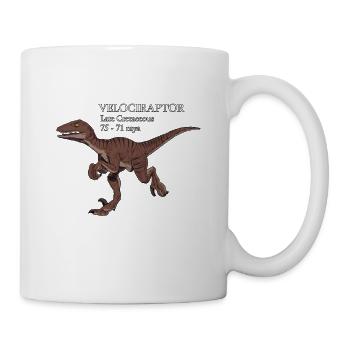 Realistische Zeichnung des Velociraptor - Tasse - Weiß - Rechts