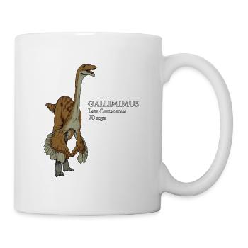 Realistic drawing of Gallimimus - Mug - white - Right