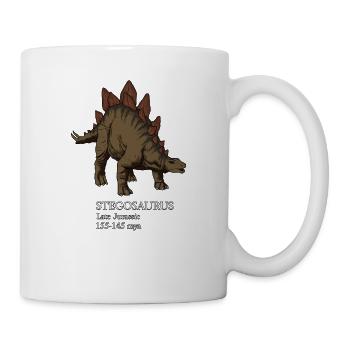 Realistische Zeichnung des Stegosaurus - Tasse - Weiß - Rechts